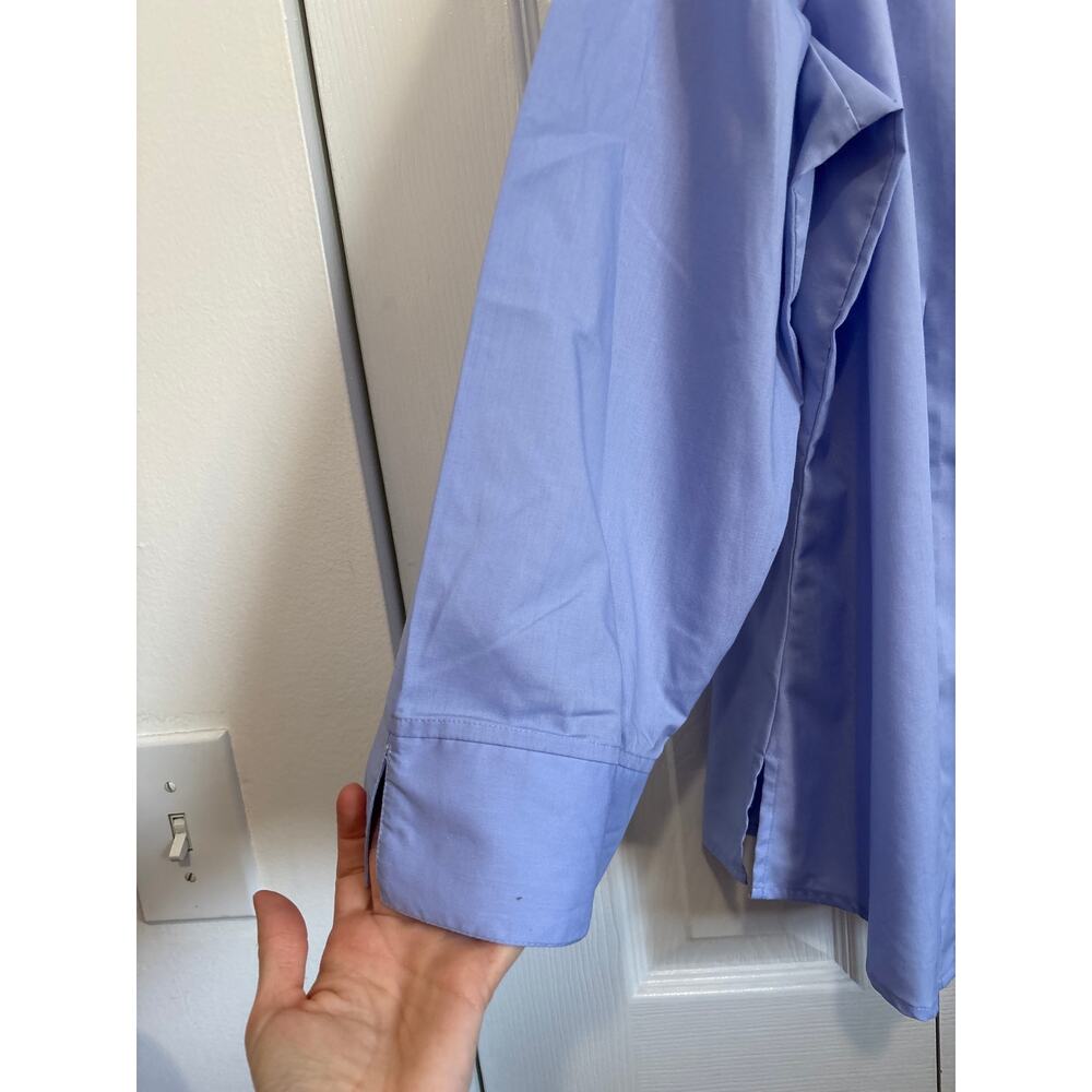 Foxcroft Light Blue Shaped Wrinkle Free Button Front Shirt Size 20 - Picture 2 of 5